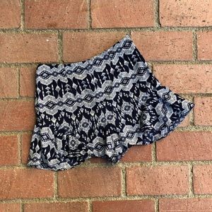 🐰 Aqua Navy Shorts Summer Ruffled Hem